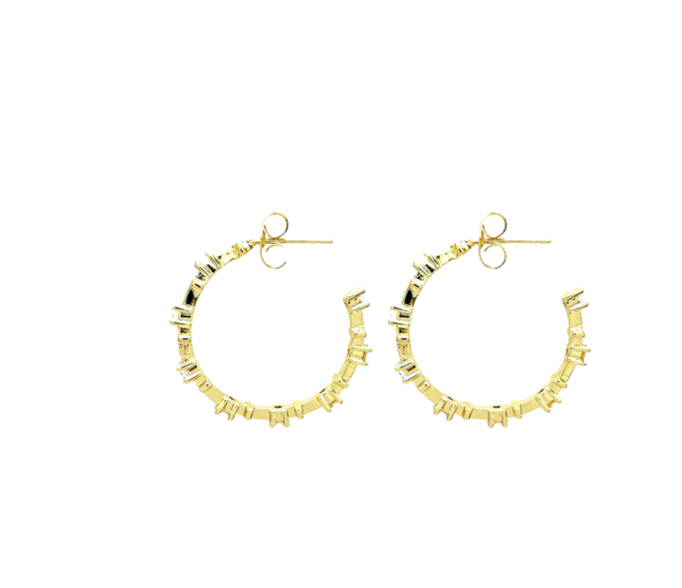 Cross Hoop Earrings