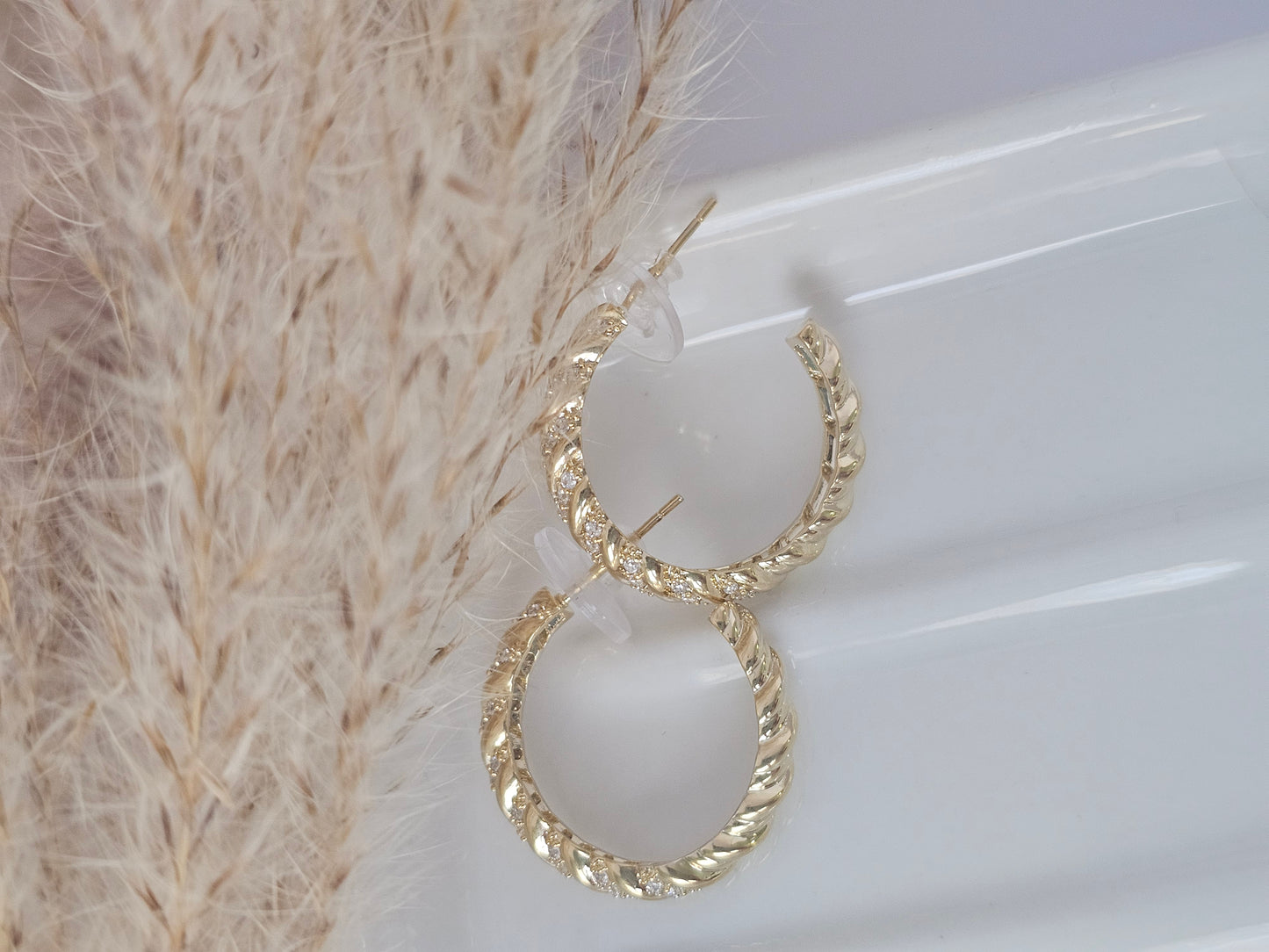 High Quality Rope Design Hoop Earrings